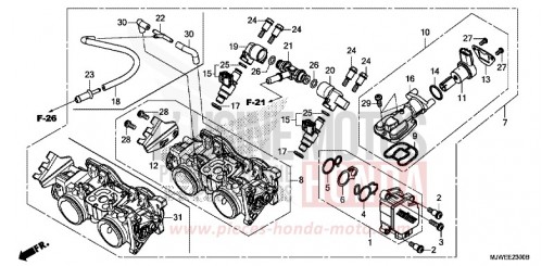 CORPS DE PAPILLON CBR500RAG de 2016